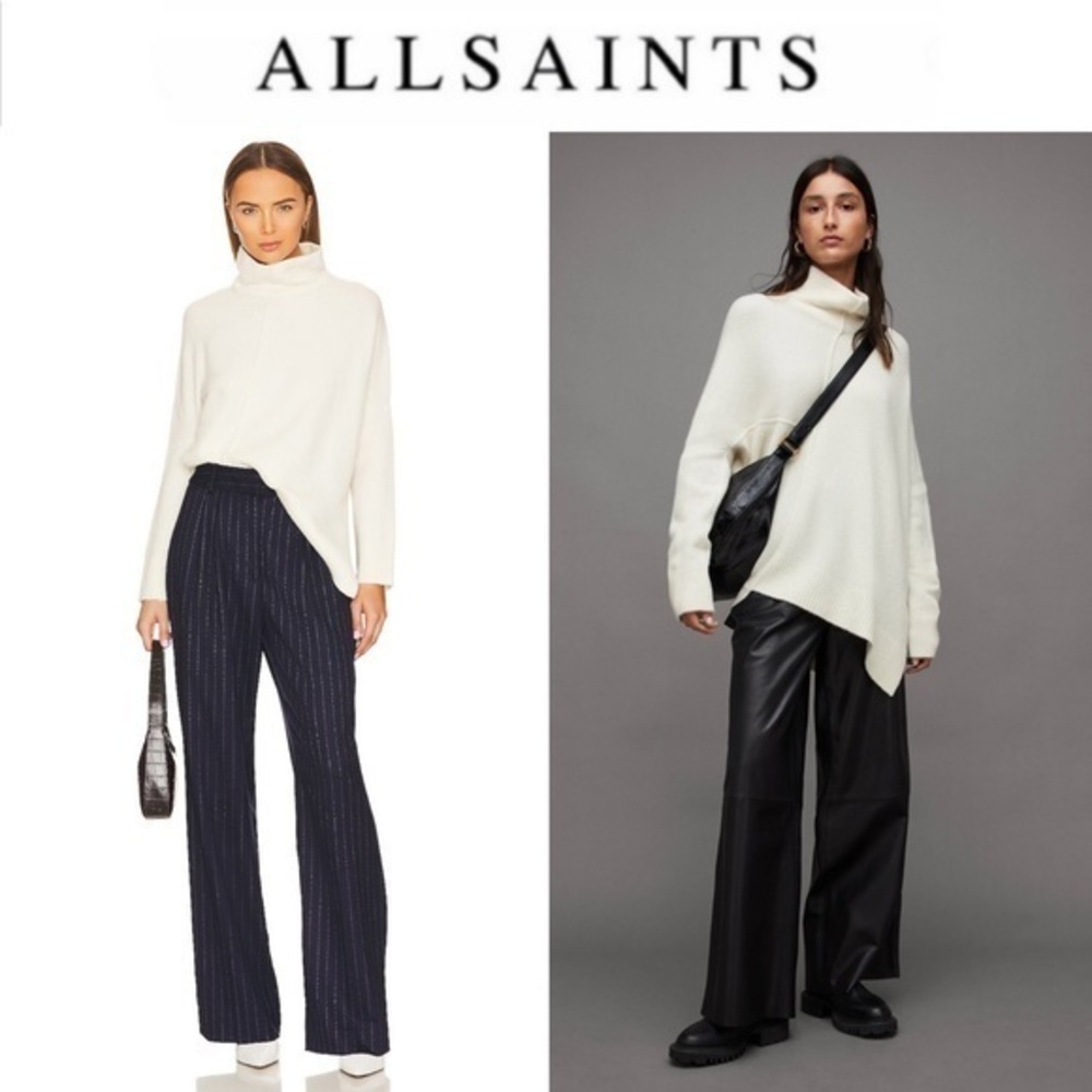 AllSaints Chalk White Lock Roll Neck Sweater XS NWT 279$